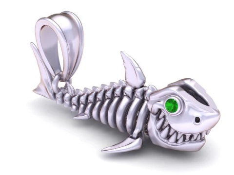 Skeleton Fish Pendant 3D Printable Model 3D Print Model