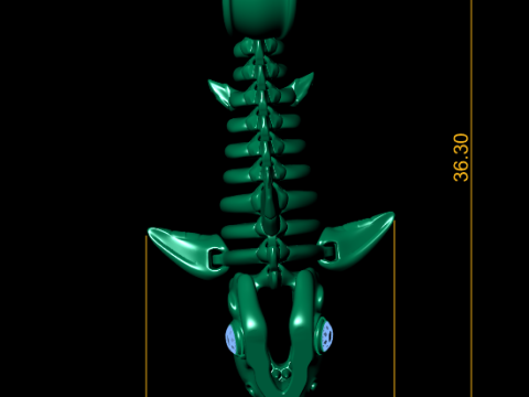 Skeletvis hanger 3D printbaar model 3D printmodel