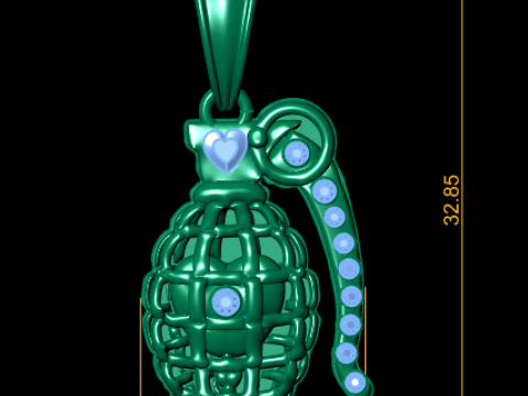 Model Cetak 3D Liontin Bom Mewah Model Cetak 3D