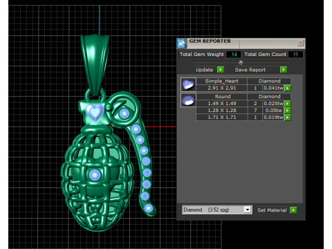 Model Cetak 3D Liontin Bom Mewah Model Cetak 3D