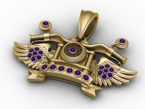 Wisiorek ze skrzydlatym jeźdźcem Model biżuterii do druku 3D Model do druku 3D