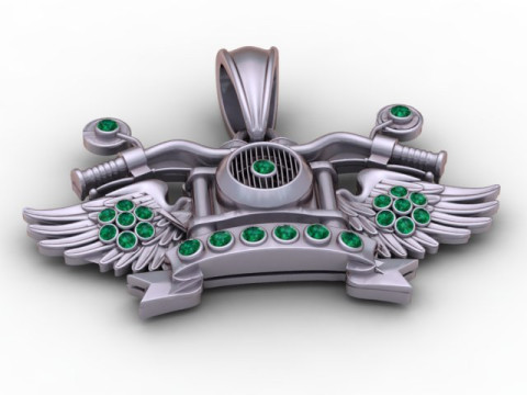 Wisiorek ze skrzydlatym jeźdźcem Model biżuterii do druku 3D Model do druku 3D