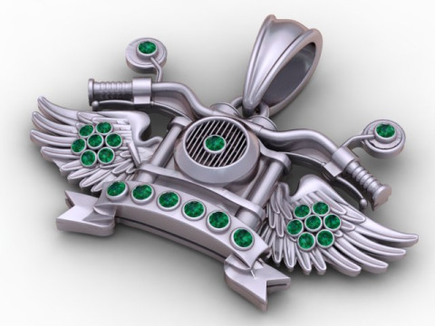 Wisiorek ze skrzydlatym jeźdźcem Model biżuterii do druku 3D Model do druku 3D