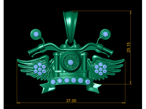 Wisiorek ze skrzydlatym jeźdźcem Model biżuterii do druku 3D Model do druku 3D
