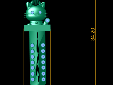 Liontin Pedang Kucing Lucu Model Cetak 3d Model Cetak 3D