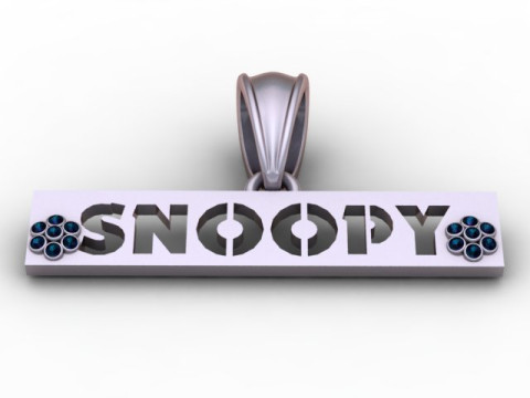 Model Perhiasan Cetak 3D Liontin Bar Gaya SNOOPY Kustom Model Cetak 3D