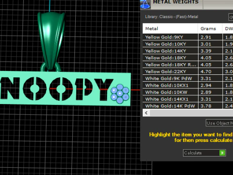 Custom SNOOPY Style Bar Pendant 3D Printable Jewelry Model 3D Print Model