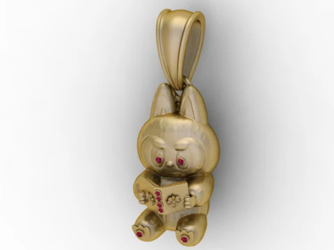 Heart Bunny Pendant 3D Printable Model 3D Print Model