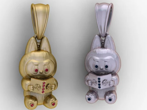 Heart Bunny Pendant 3D Printable Model 3D Print Model