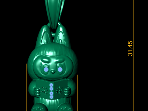 Modèle imprimable en 3D de pendentif coeur lapin Modèles 3D en vedette