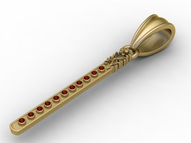 フラワースティックペンダント 3D 印刷可能モデル 3Dプリントモデル .c4d .max .obj .3ds .fbx .stl .blend 