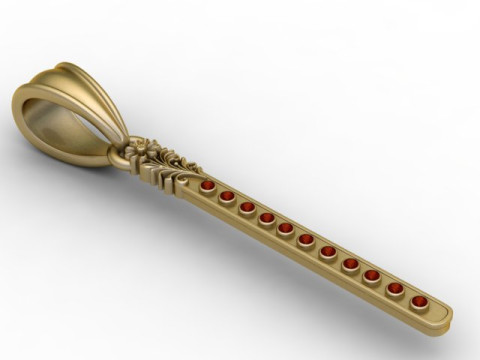 フラワースティックペンダント 3D 印刷可能モデル 3Dプリントモデル