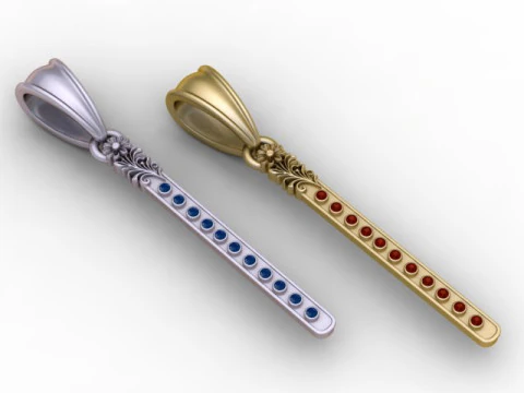 Flower Stick Pendant 3D Printable Model 3D Print Model
