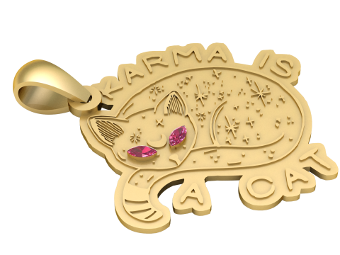 Karma Is Cat ペンダント 3D 印刷可能モデル 3Dプリントモデル