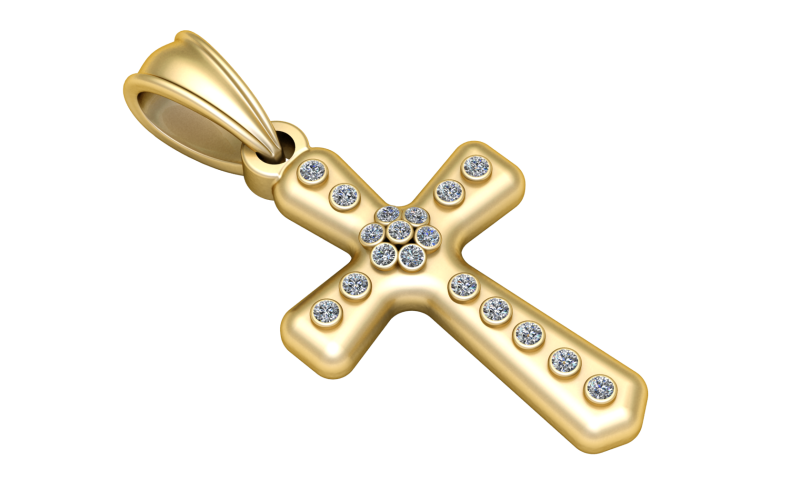 크로스 펜던트 3D 인쇄 가능 모델 3D 프린트 모델 .c4d .max .obj .3ds .fbx .stl .blend 