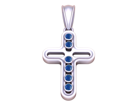 रूबी पेंडेंट 3डी प्रिंट करने योग्य मॉडल के साथ गोल्डन क्रॉस 3D प्रिंट मॉडल