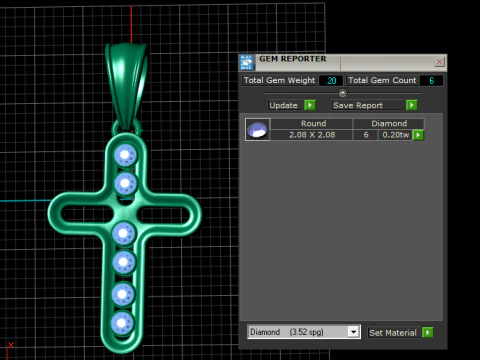 Golden Cross With Ruby Pendant 3D Printable Model 3D Print Model