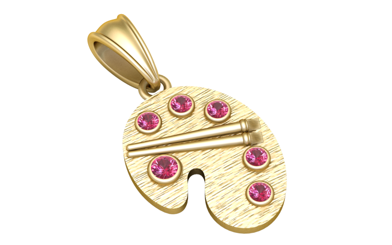 Golden Paint Box Pendant 3D Printable Model 3D Print Model .c4d .max .obj .3ds .fbx .stl .blend 