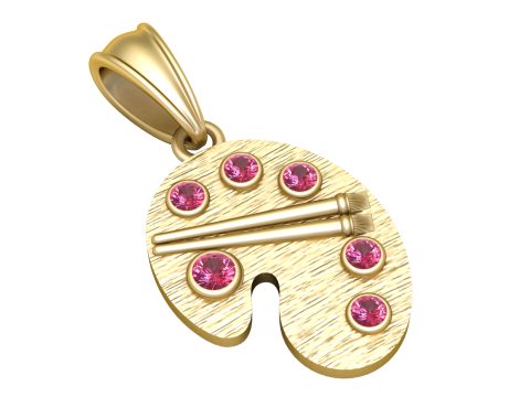 3D-модель для друку із підвіскою "Золота коробка з фарбами". 3D Принт Модель