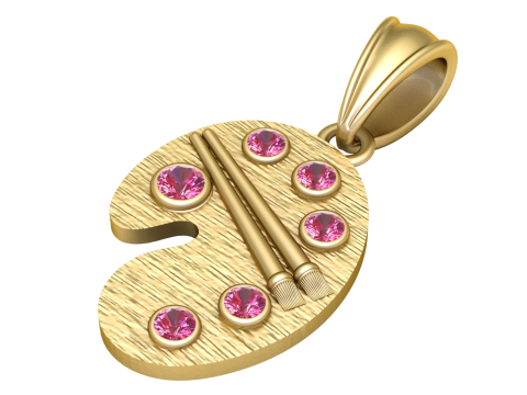 Golden Paint Box Pendant 3D Printable Model 3D Print Model