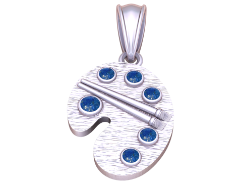 Golden Paint Box Pendant 3D Printable Model 3D Print Model