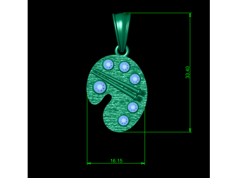 Golden Paint Box Pendant 3D Printable Model 3D Print Model