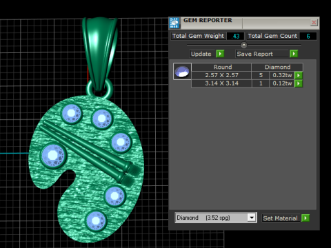 Golden Paint Box Pendant 3D Printable Model 3D Print Model
