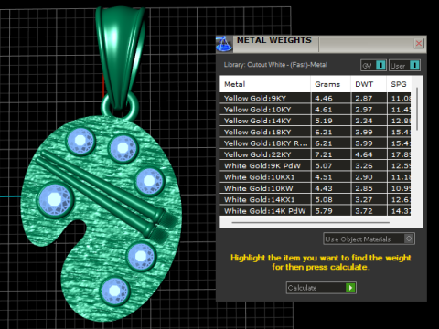 Golden Paint Box Pendant 3D Printable Model 3D Print Model