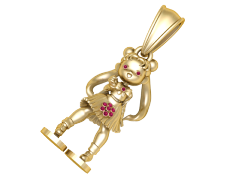 ミッキーマウス人形ペンダント 3D 印刷可能モデル 3Dプリントモデル