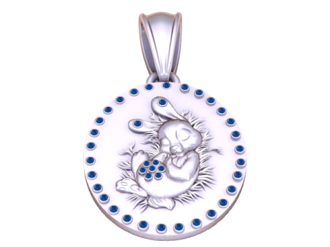 金兔吊坠 3D 打印模型 3D 打印模型