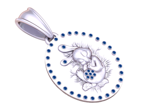 金兔吊坠 3D 打印模型 3D 打印模型