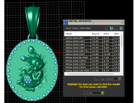 金兔吊坠 3D 打印模型 3D 打印模型