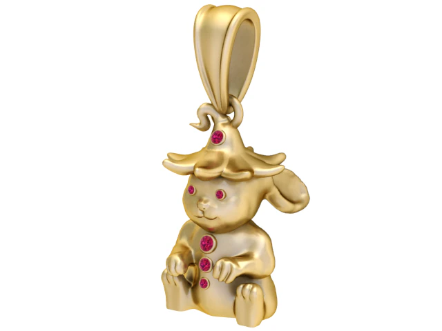 Bunny Pendant 3D Printable Model 3D Print Model .c4d .max .obj .3ds .fbx .stl .blend 