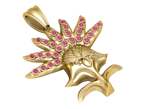 ゴールデンフラワーポットペンダント3D印刷可能モデル 3Dプリントモデル