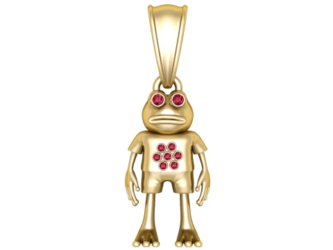Modelo para impress&atilde;o 3D de pingente de personagem Sapo Dourado Modelo de Impressão 3D