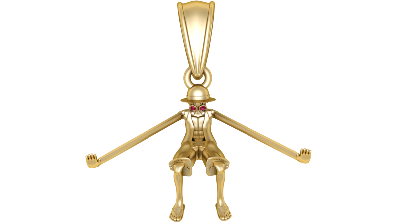 腕の漫画のキャラクターペンダント 3D 印刷可能モデル 3Dプリントモデル .c4d .max .obj .3ds .fbx .stl .blend