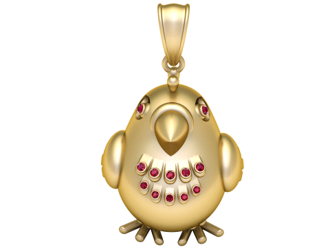 Model Cetak 3D Liontin Hewan Burung Model Cetak 3D