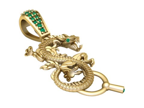 Підвіска-дракон із смарагдовими акцентами для 3D-друку 3D Принт Модель