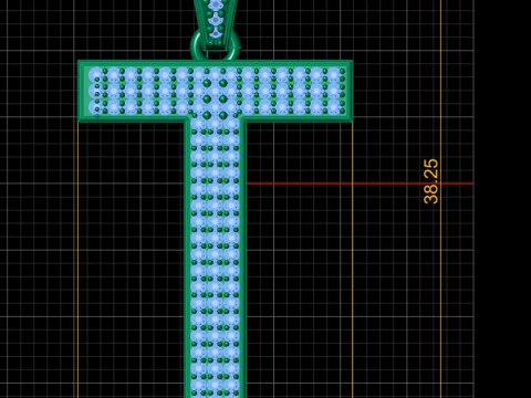 3D Printable Cross Pendant with Ruby Stones 3D Print Model