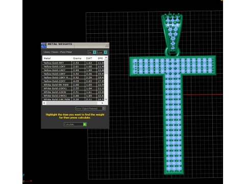 3D Printable Cross Pendant with Ruby Stones 3D Print Model