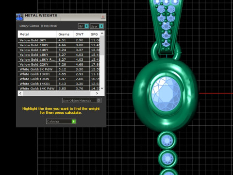 Pendente elegante stampabile in 3D con pietre di smeraldo Modello di stampa 3D