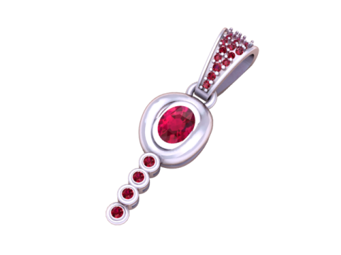 Pendente elegante stampabile in 3D con pietre di smeraldo Modello di stampa 3D