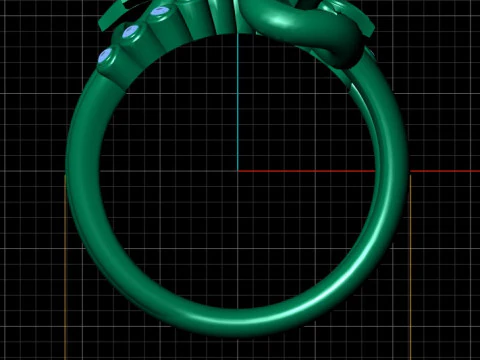 3D Printable Floral Ring with Diamond Accents 3D Print Model