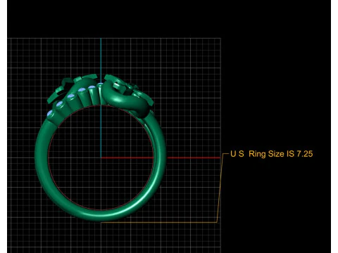 3D Printable Floral Ring with Diamond Accents 3D Print Model