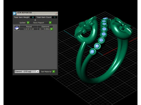 3D Printable Floral Ring with Diamond Accents 3D Print Model