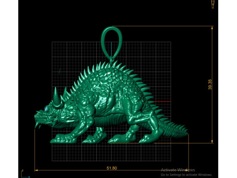 3D Printable Dragon Pendant with Ruby Eyes 3D Print Model