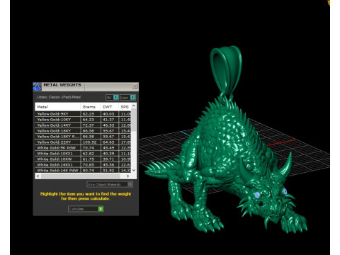 3D Printable Dragon Pendant with Ruby Eyes 3D Print Model