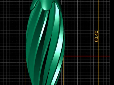 3D Printable Twisted Pendant with Ruby Accents 3D Print Model