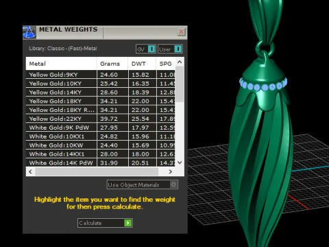 3D Printable Twisted Pendant with Ruby Accents 3D Print Model