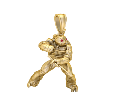 Pendentif tortue ninja imprimable en 3D avec yeux rubis Modèles 3D en vedette